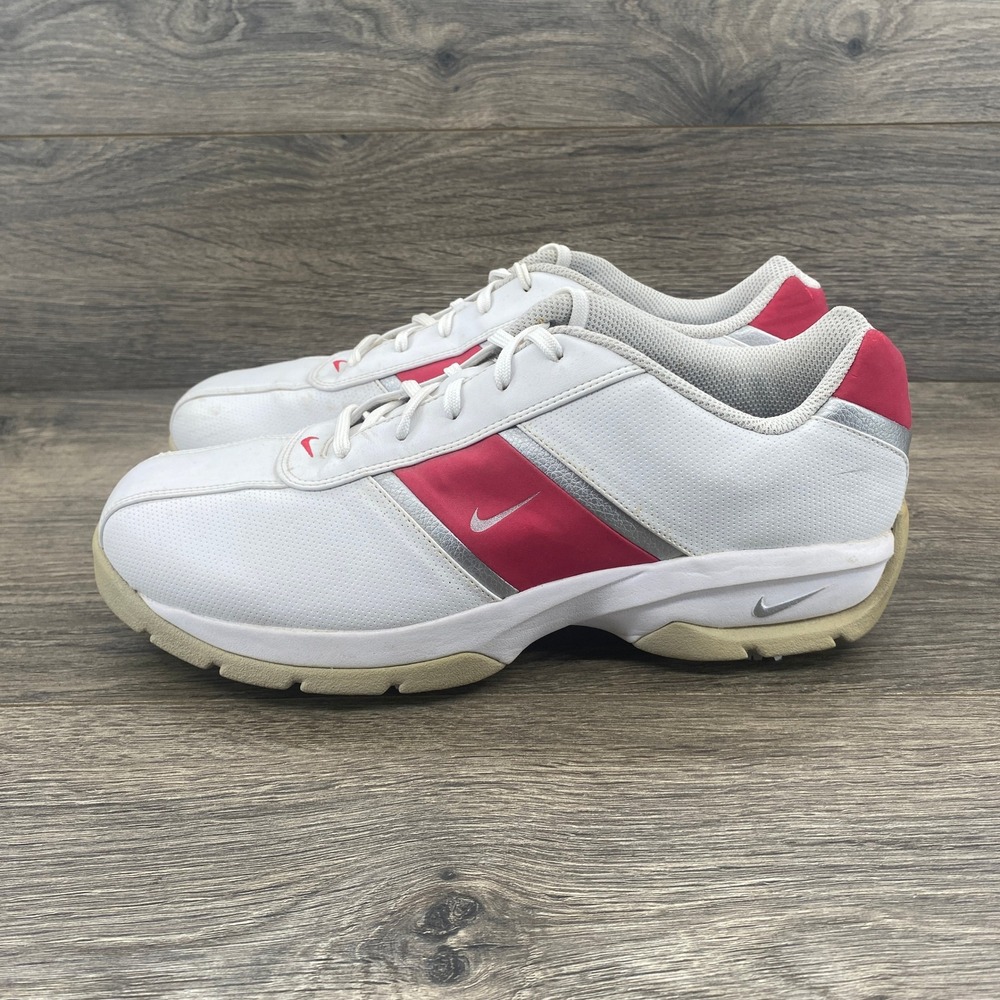 Nike Women's White Pink Silver Golf Shoes Size 10 Athletic Sneakers